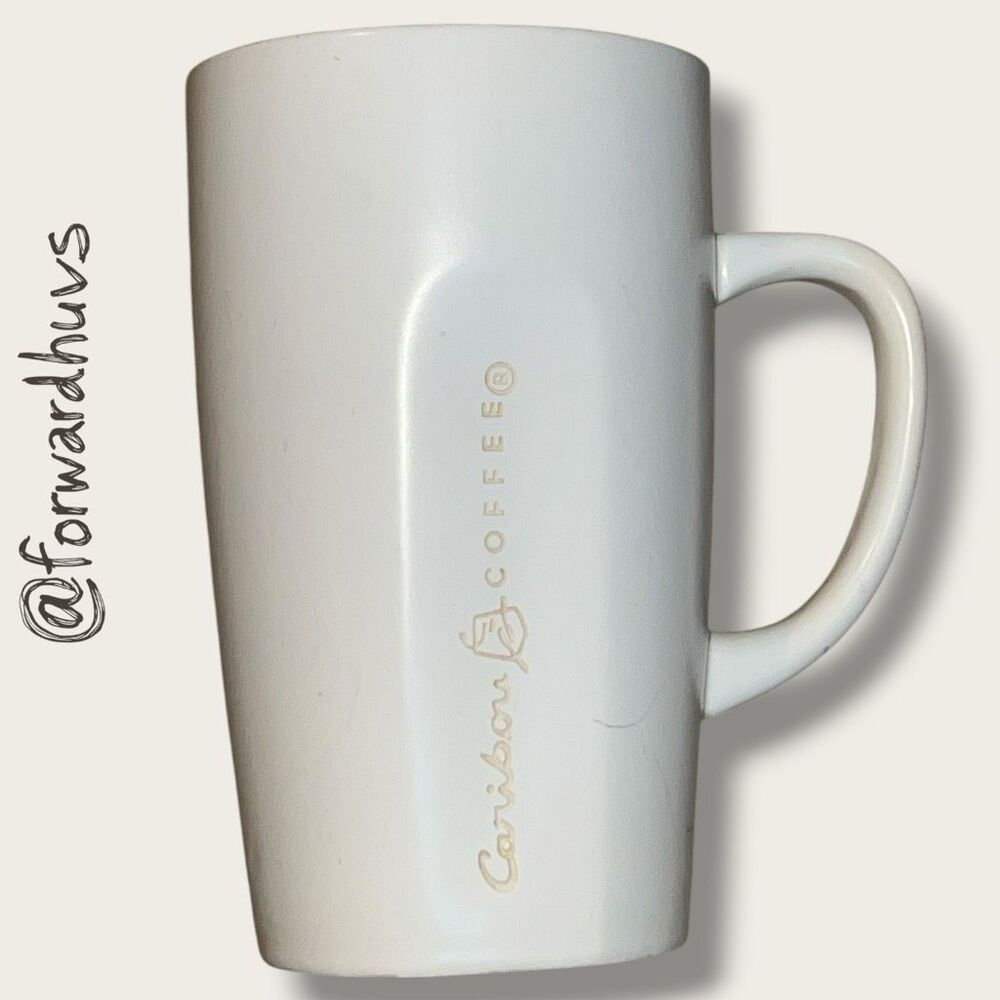 Caribou Coffee Tall White Mug - Light Scratches  – 16 oz